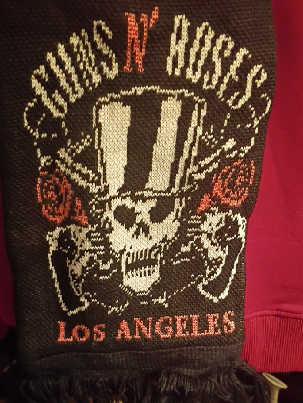 LAFC Guns N Roses Knit Black Orange Scarf 2021 BMO Stadium Were F'n Back Tour - Picture 5 of 8